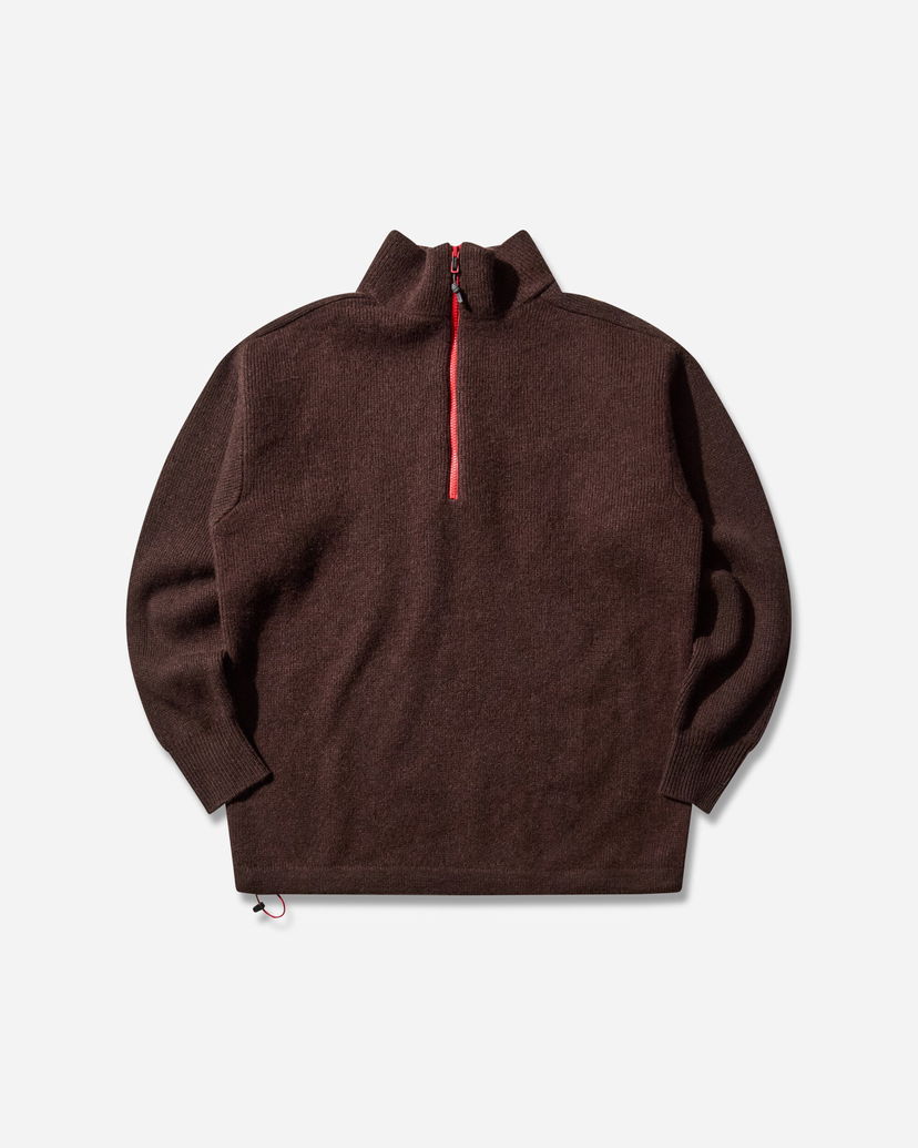 Džemper GR10K Felted Half-Zip Sweater with Drawstring Hem Smeđa | CGB42200JE26 26