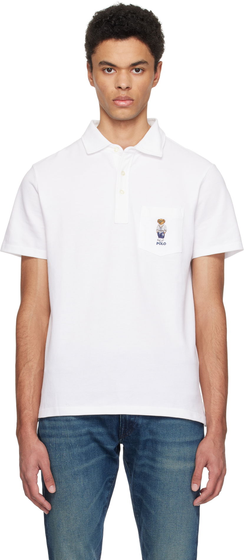 Polo majica Polo by Ralph Lauren Polo Ralph Lauren Classic Fit Polo Bear Mesh Polo Bijela | 710963818001