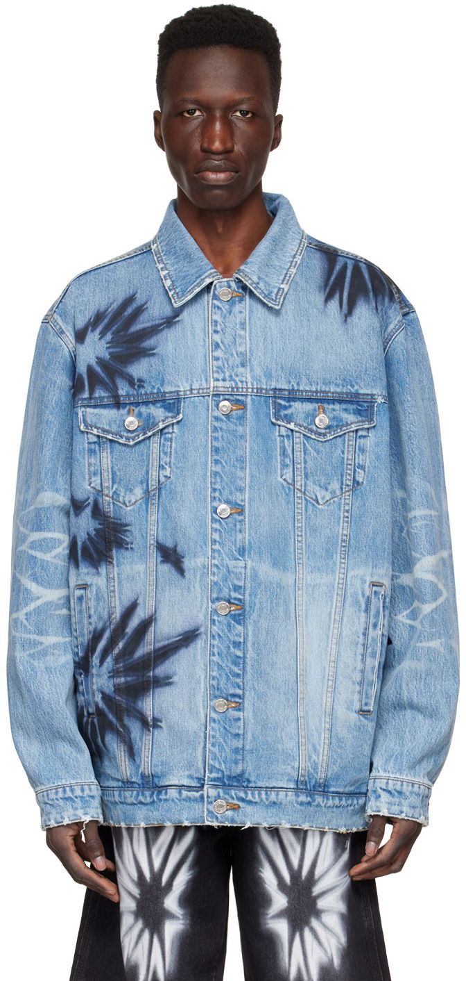 Jakna We11done We11done Tie-Dye Denim Jacket Plava | WD-DJ1-22-356-U-BL