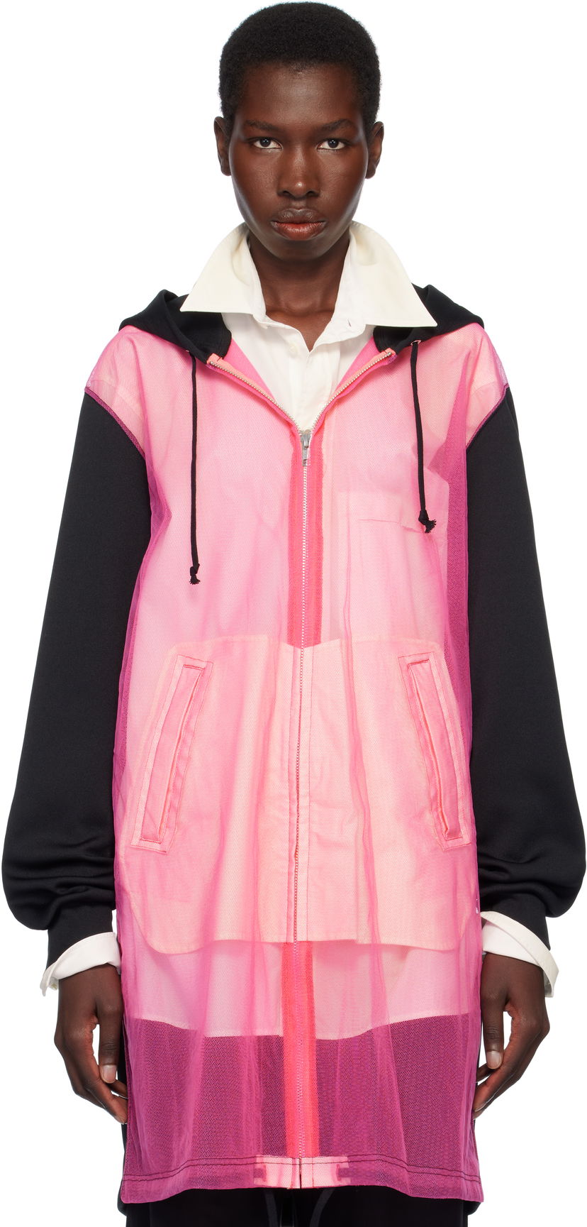 Dukserice Comme des Garçons Homme Plus Thick & Tulle Zip-Up Hoodie Ružičasta | PO-T031-051