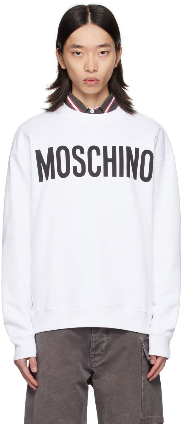 Dukserice Moschino Sweatshirt With Printed Logo Bijela | 242ZRA170170281001