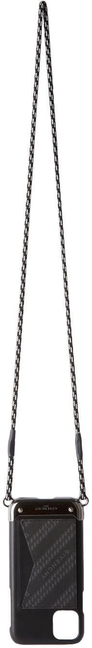 Ručna torbica Givenchy Leather iPhone 11 Case with Lanyard Crna | BK605WK0Z0