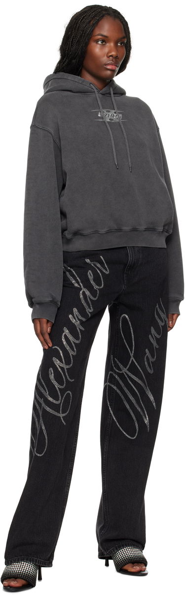 Dukserice Alexander Wang Blade Logo-Embossed Hoodie Crna | 4CC4242107, 3