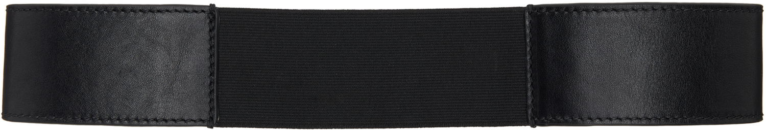 Pojasevi Dries Van Noten Dries Van Noten Elasticized Leather Belt with Clip Fastening Crna | 252-021404-151, 1