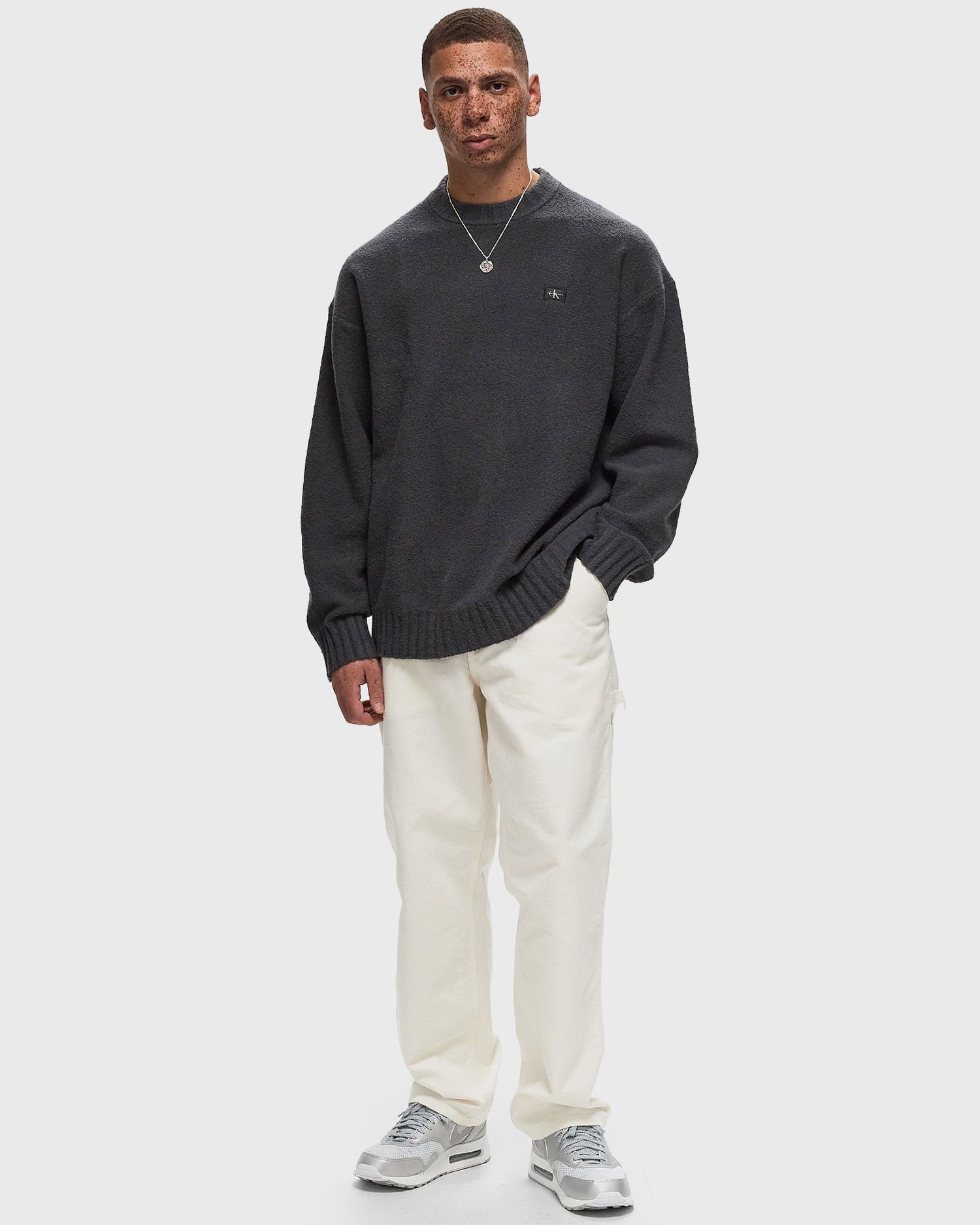 Džemper CALVIN KLEIN BOUCLE BOXY SWEATER Crna | J30J326202BAN, 1