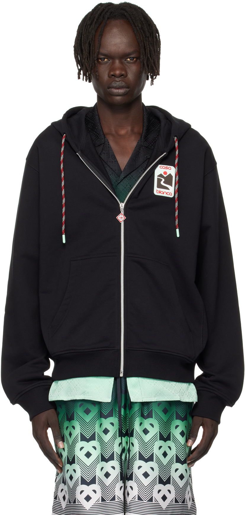 Dukserice Casablanca Casablanca Sunset Valley Zip Hoodie Crna | U-MPF25-JTP-150-01