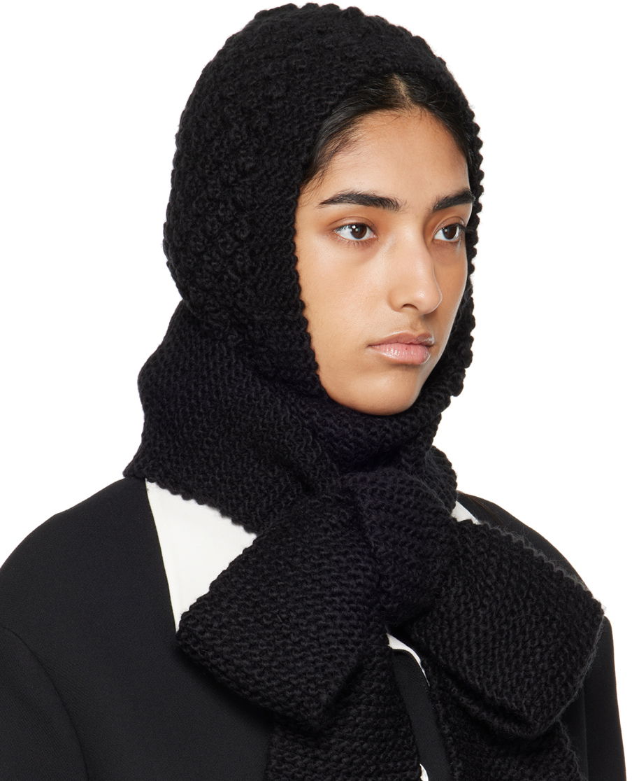 Šal SHUSHU/TONG SHUSHU/TONG Knit Bowknot Hooded Scarf Crna | MWDCAC05 ACR001, 1