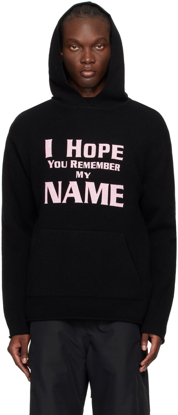Dukserice We11done We11done 'I Hope You Remember My Name' Graphic Print Hoodie Crna | WD-KT2-24-616-U-BK, 0