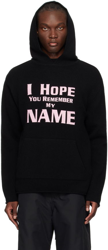 Dukserice We11done We11done 'I Hope You Remember My Name' Graphic Print Hoodie Crna | WD-KT2-24-616-U-BK, 0