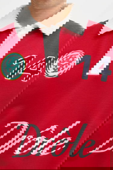 Polo majica Drôle de Monsieur Le Polo Racing Long Sleeve Polo Shirt with Patches Crvena | I.PL158.CO127, 4