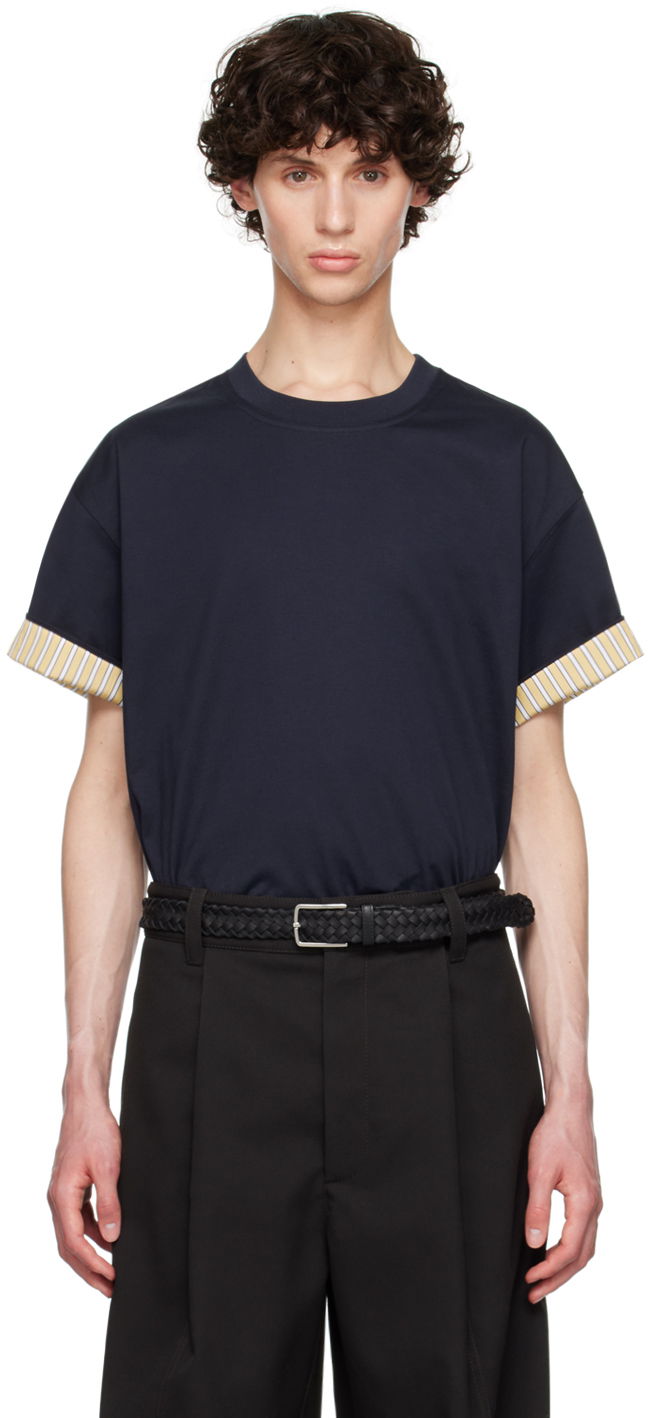 Majica kratkih rukava Bottega Veneta Double Layer T-Shirt Tamnoplava | 754683 V4HQ0 4133