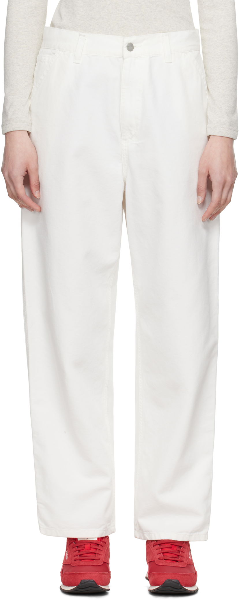 Hlače Carhartt WIP Carhartt WIP Brandon Single Knee Trousers Bijela | I034880 D602