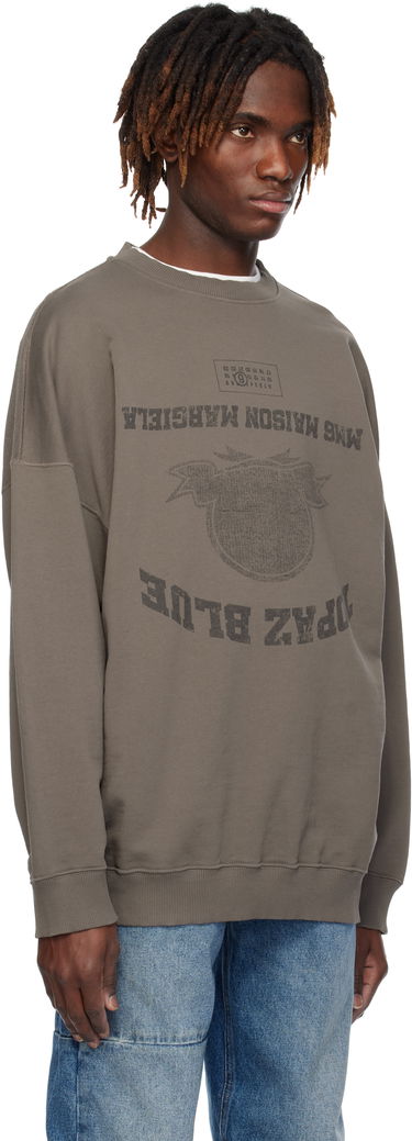 Džemper Maison Margiela MM6 Maison Margiela Printed Sweatshirt Smeđa | SH0GU0023 M25012, 4