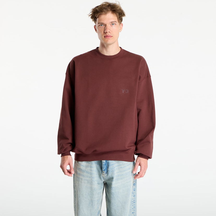 Dukserice Y-3 Fl Crew Sweat UNISEX Mystery Brown M Smeđa | KB4684