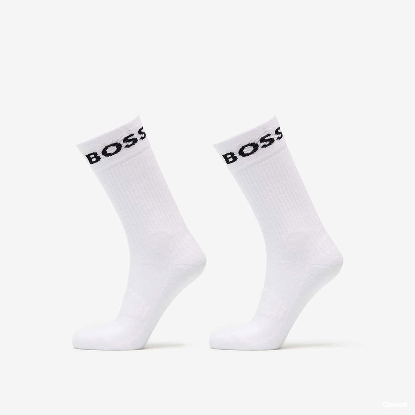 Čarape BOSS Hugo 2-Pack of Quarter-Length Socks in Stretch Fabric White Bijela | 50469747-100
