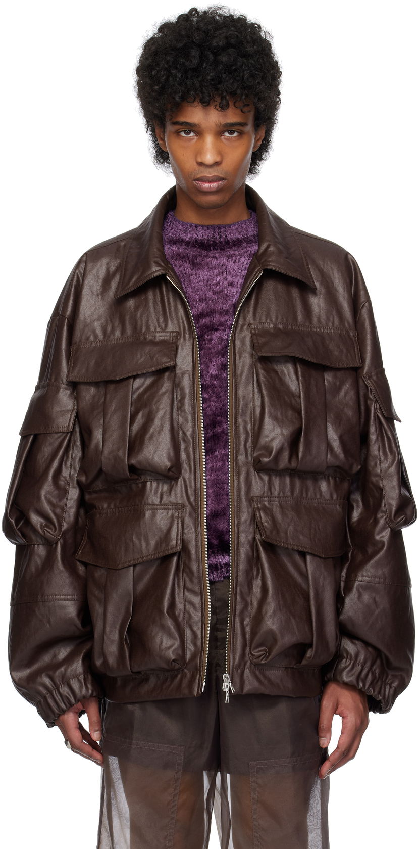 Jakna Dries Van Noten Dries Van Noten Coated Serge Jacket Smeđa | 251-020526-1502