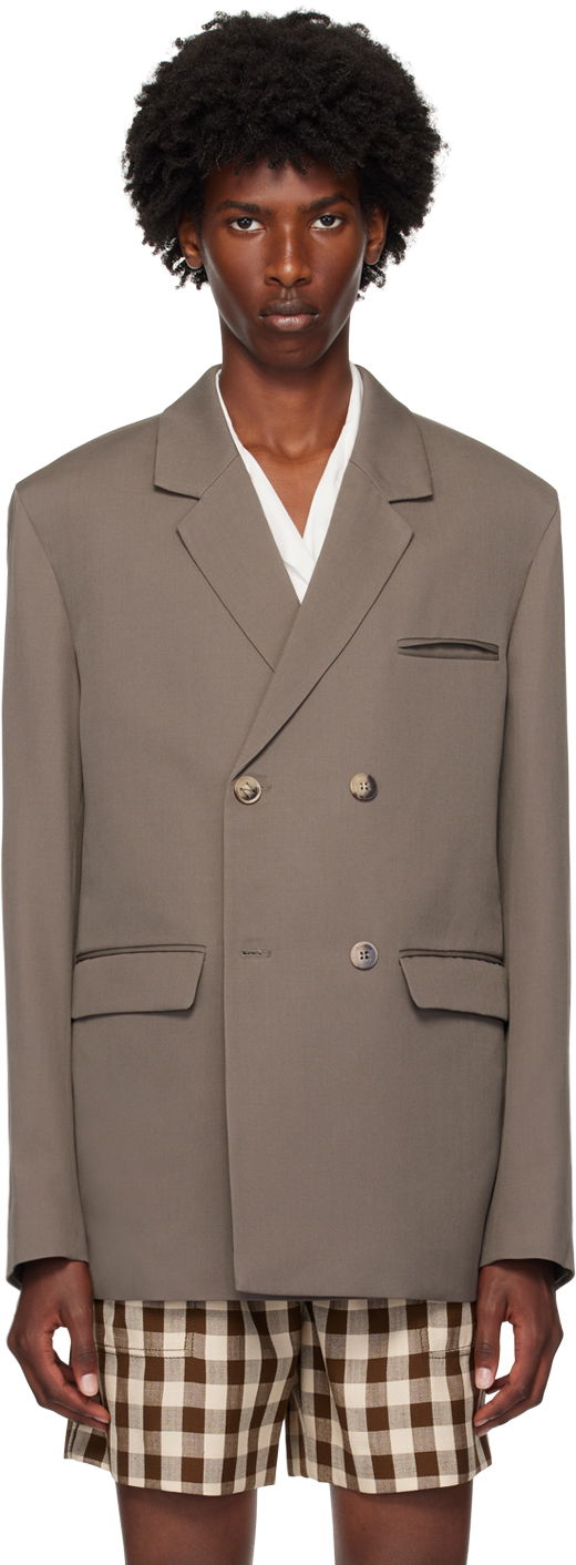 Kaputi Nanushka Taupe Wool Blazer Siva | NM24PFJK00593