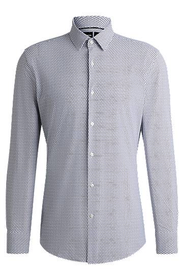Košulja BOSS Slim-Fit Performance-Stretch Printed Jersey Shirt Plava | 50539392