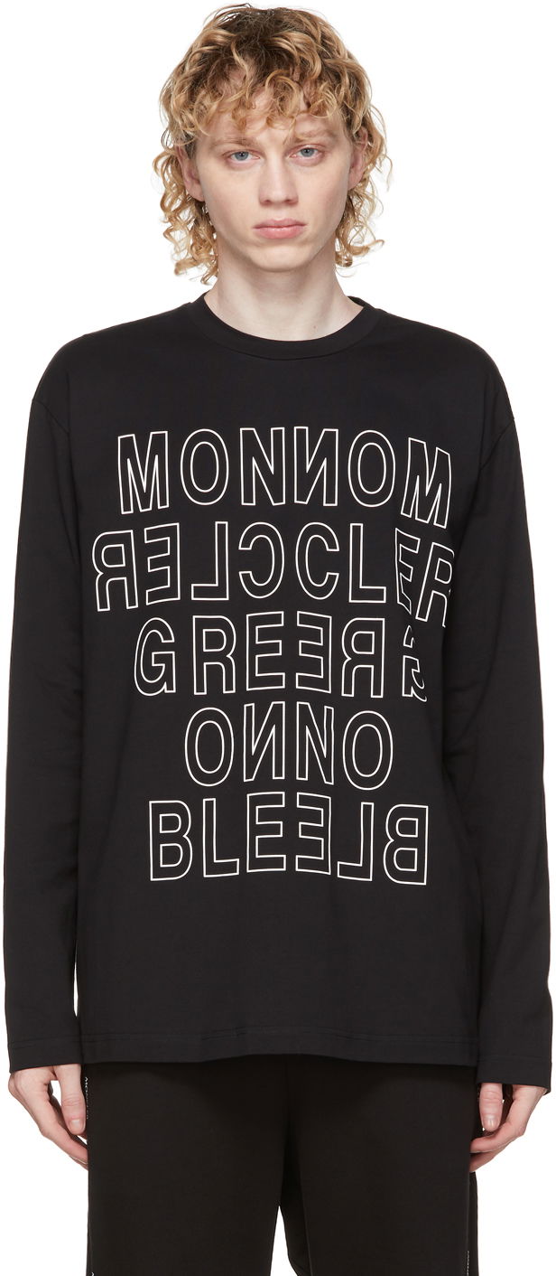 Majica kratkih rukava Moncler Black Logo Long Sleeve T-Shirt Crna | F20978D70010829HD