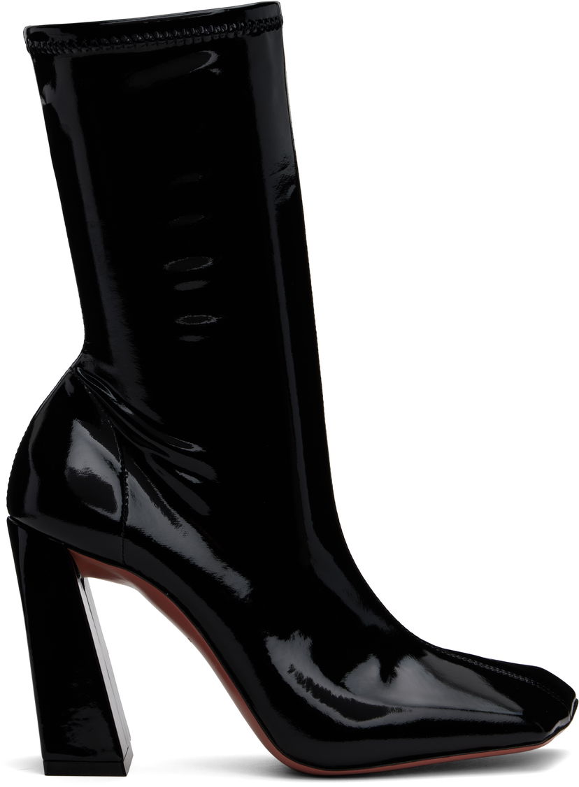 Odjeća Amina Muaddi Amina Muaddi Marine Stretch Boots Crna | MARINE STRETCH BOOTIE 95 LATEX
