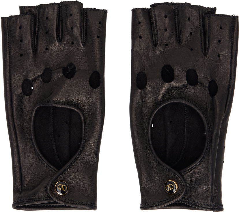 Rukavice Valentino Valentino Garavani VLogo Signature Nappa Fingerless Gloves Crna | 6W2GD00BUTV