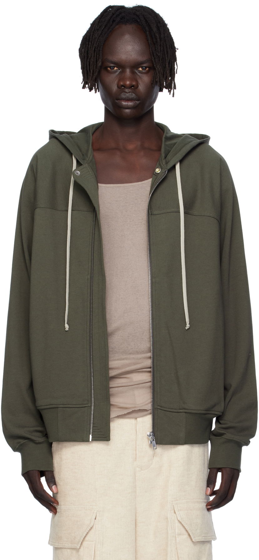 Dukserice Rick Owens Rick Owens Concordians Windbreaker Hoodie Zelena | RU02E1241 BA