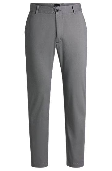 Hlače BOSS Regular Fit Stretch Cotton Trousers Siva | 50540906