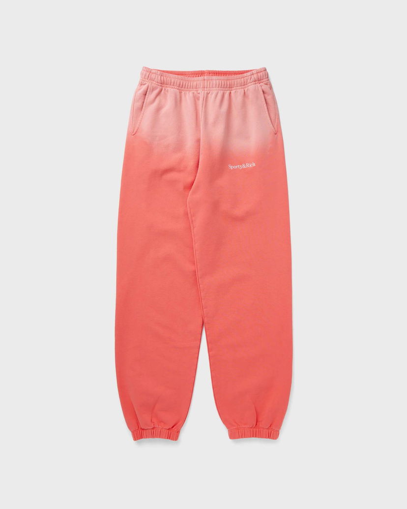 Trenirka Sporty & Rich Dip Dye Serif Logo Embroidered Sweatpants Ružičasta | PA020S413SP