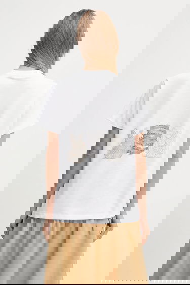 Majica kratkih rukava GANNI GANNI Basic Cotton Jersey Animals Relaxed T-Shirt Bijela | T4376, 2