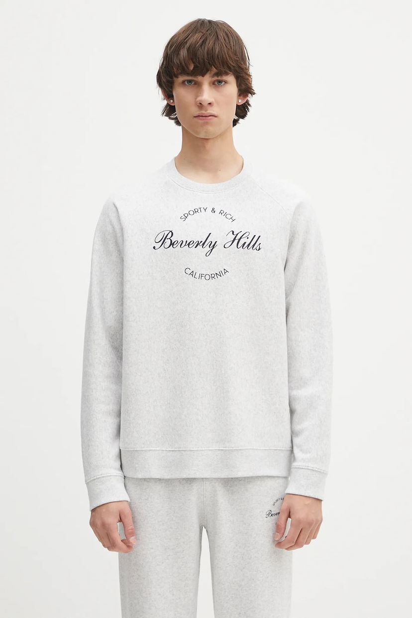 Dukserice Sporty & Rich Sporty & Rich Beverly Script Sweatshirt Siva | ST082626257GY03