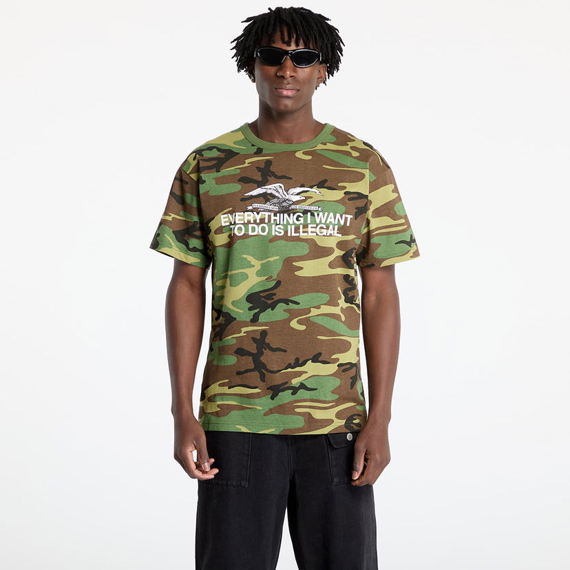 Majica kratkih rukava Pleasures PLEASURES Illegal Camo T-Shirt Zelena | P24W038 WOODLAND
