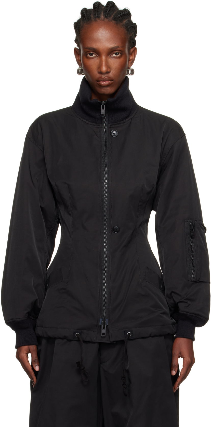 Bomber jakna Yohji Yamamoto YOHJI YAMAMOTO Twill Darts Bomber Jacket Crna | FM-J52-600