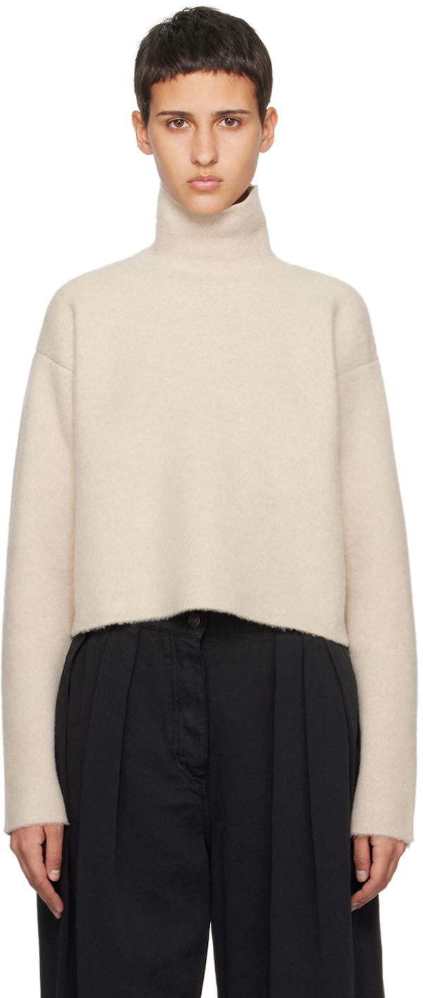 Džemper The Row Cropped Turtleneck Sweater Bež | 7641-Y255