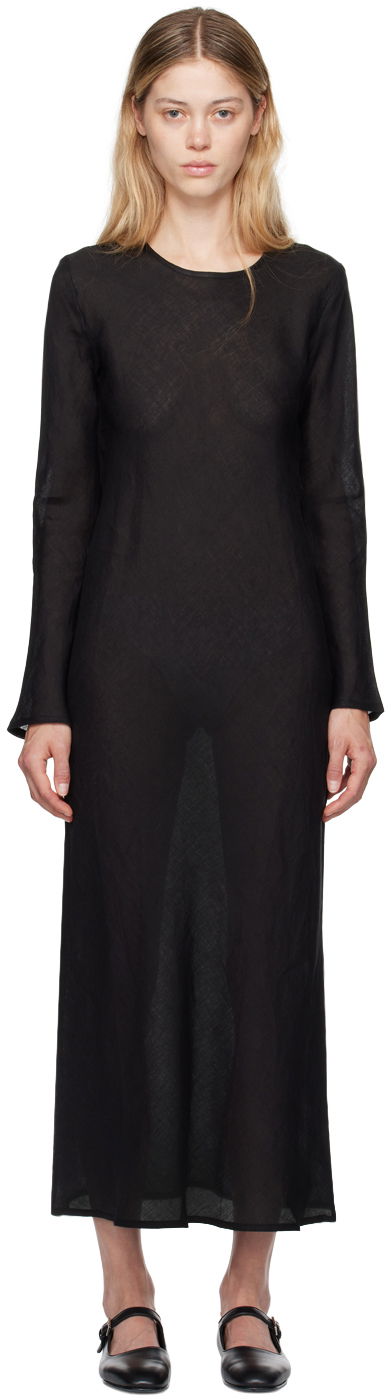 Haljina Baserange Baserange Dydine Long Sleeve Maxi Dress Crna | DRDYL-LI-EXAU24