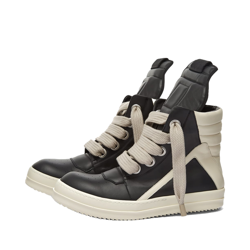Tenisice i cipele Rick Owens Geobasket Oversized Eylet Sneaker Black/White Crna | RU02B2894-LPOW1-911