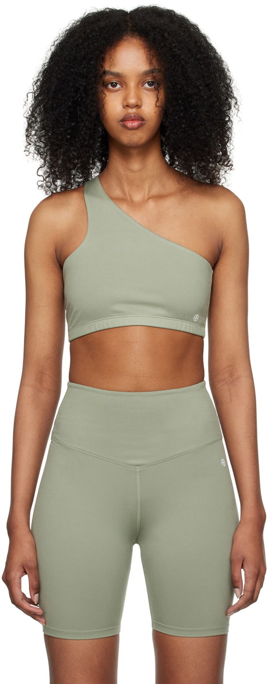 Grudnjak Anine Bing Jules One Shoulder Sports Bra Zelena | S-10-9157-340