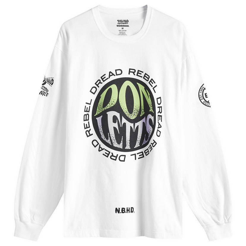 Majica kratkih rukava Neighborhood Neighborhood x Rebel Dread Hardware Long Sleeve T-Shirt Bijela | 242PCRDN-LT01S-WHT