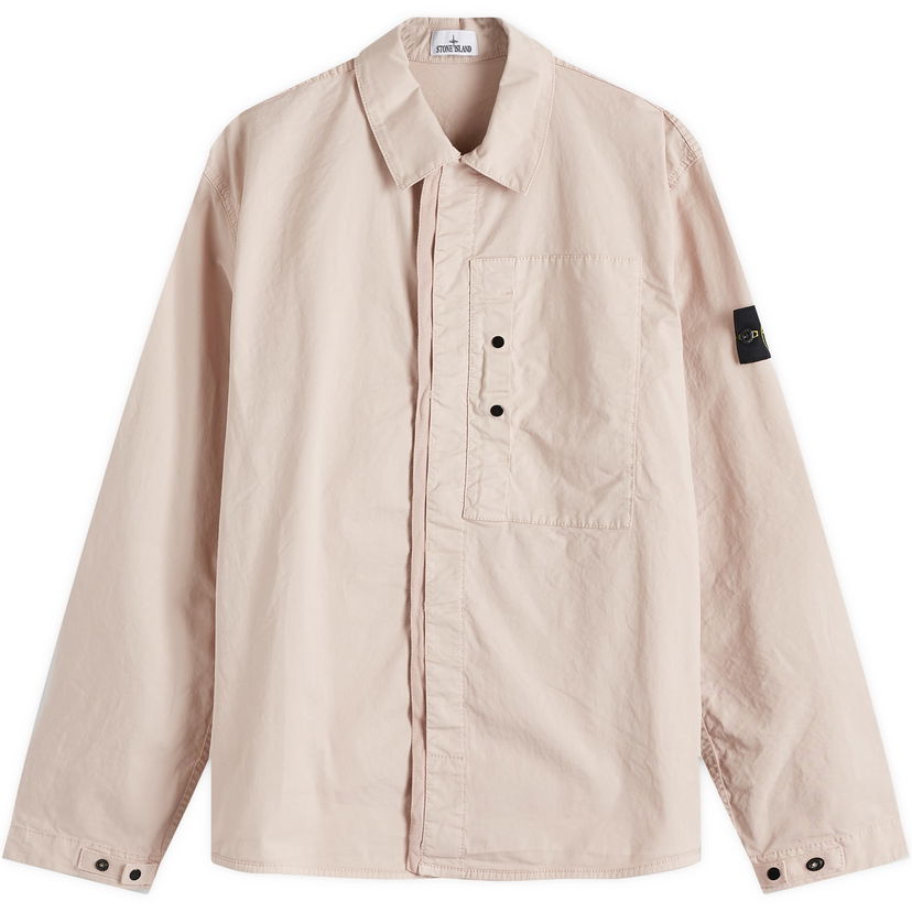 Košulja Stone Island Stone Island Supima Cotton Twill Stretch-TC Button Shirt Jacket, Size Large Ružičasta | K1S151200033-V0082