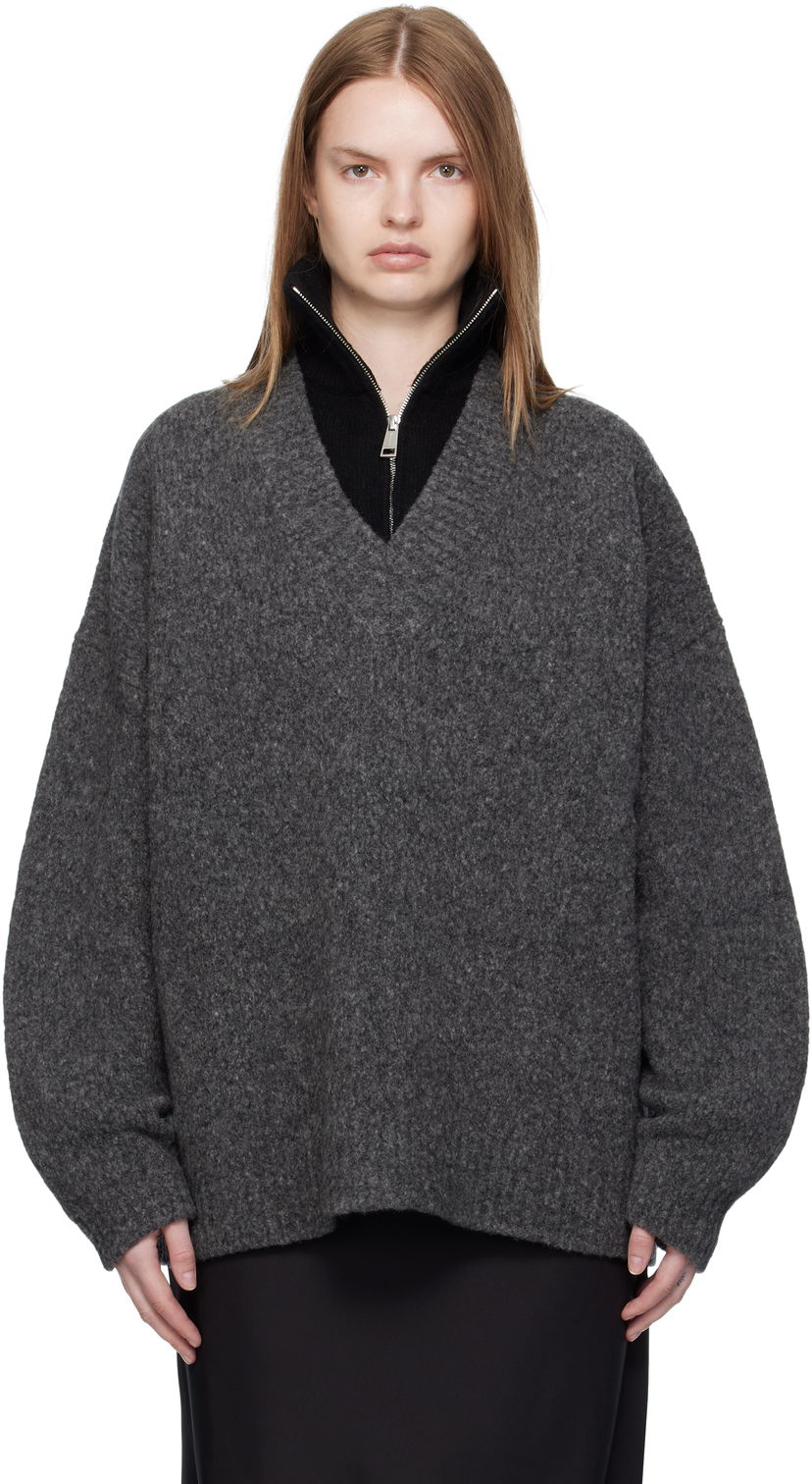Džemper Nanushka Nanushka Kylen Half-Zip Sweater Siva | NU25PFSW17197