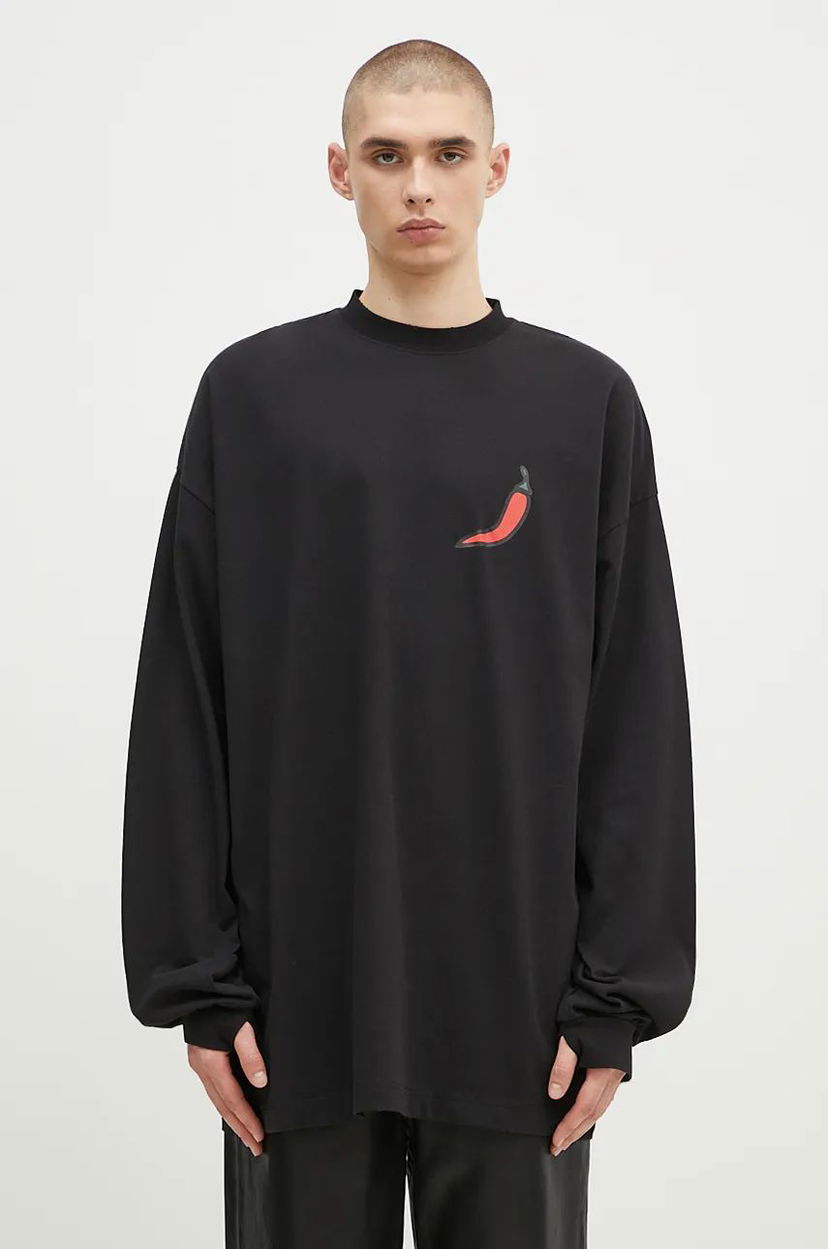 Majica kratkih rukava 032C Office Fruit Oversized Longsleeve T-shirt Crna | F24.URC.0271.050
