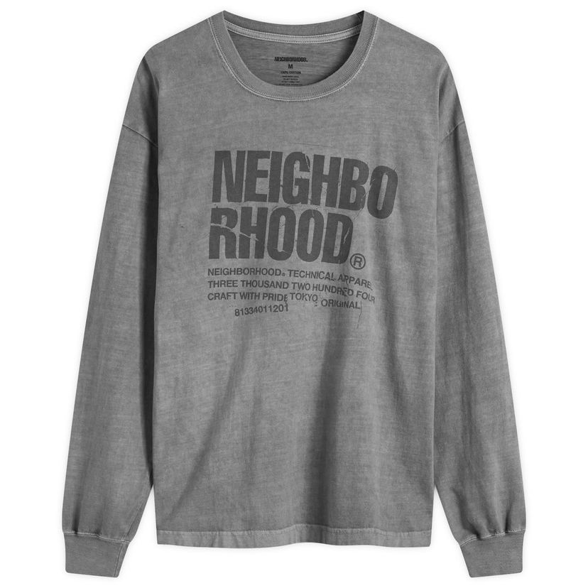 Majica kratkih rukava Neighborhood LS-11 Graphic Long Sleeve T-Shirt Siva | 242PCNH-LT11-GRY