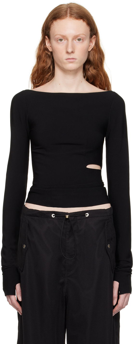 Majica kratkih rukava Dion Lee Cinched Slit Long Sleeve Top Crna | C7212P23