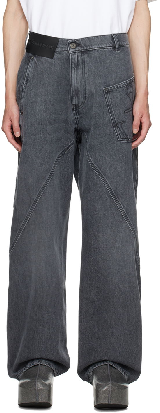 Jeans JW Anderson JW Anderson Twisted Workwear Jeans Siva | DT0068-PG1195