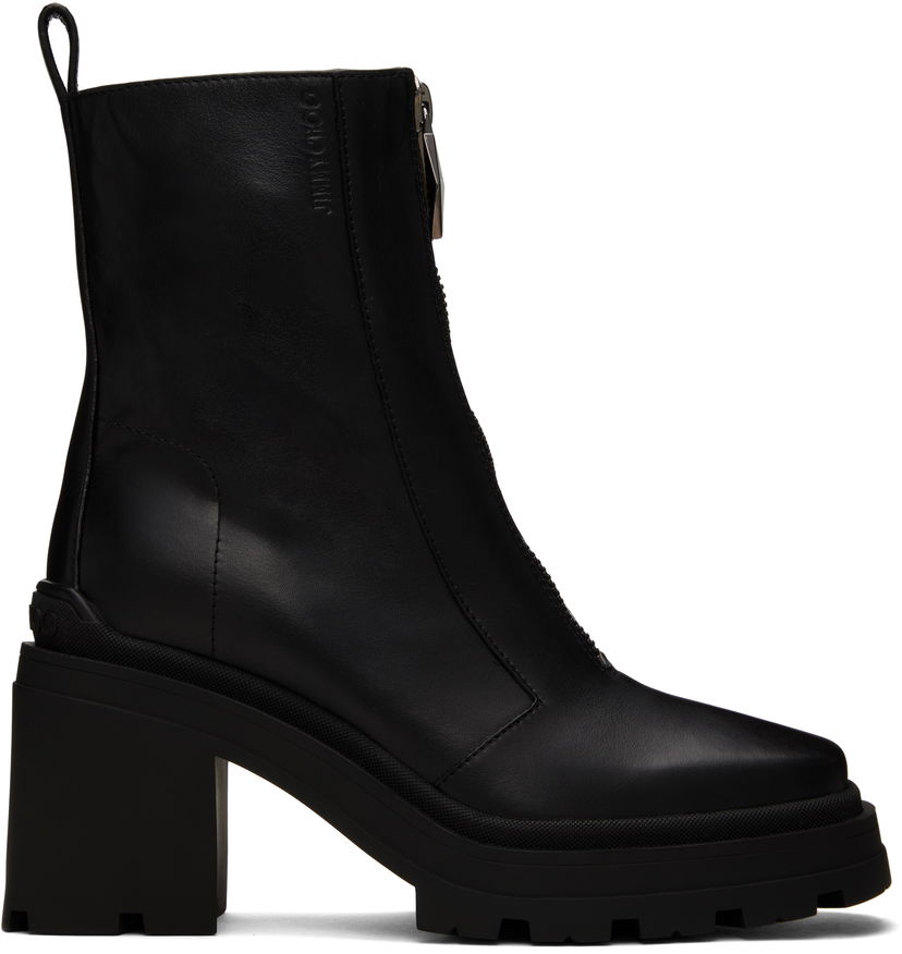 Njega cipela Jimmy Choo Jimmy Choo Eugenie 80 Leather Boots Crna | EUGENIE 80 SQM