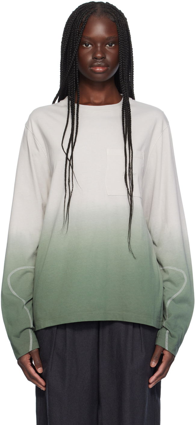 Majica kratkih rukava Dime Green Gradient Long Sleeve T-Shirt Siva | DIMESU2412GRN