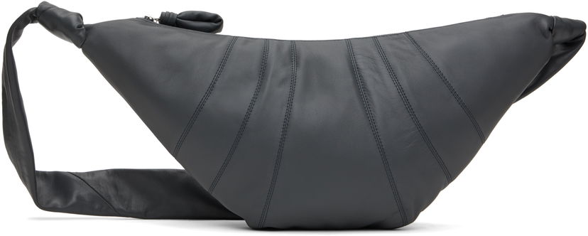 Ručna torbica LEMAIRE Medium Croissant Leather Shoulder Bag Siva | BG0001 LL095