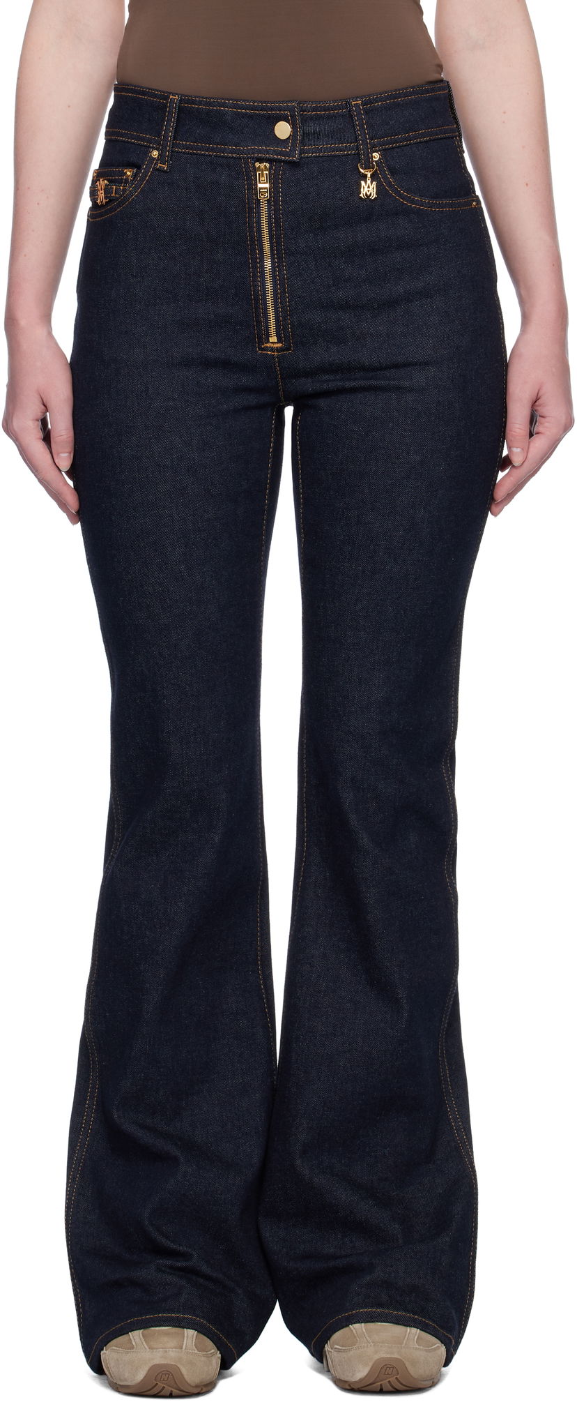 Jeans AMIRI AMIRI Zip Up Flare Jeans Plava | AWDNFR1016