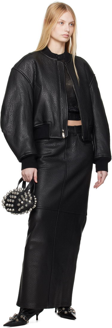 Bomber jakna Alexander Wang Alexander Wang Cropped Leather Bomber Jacket Crna | 1WC1252627, 3