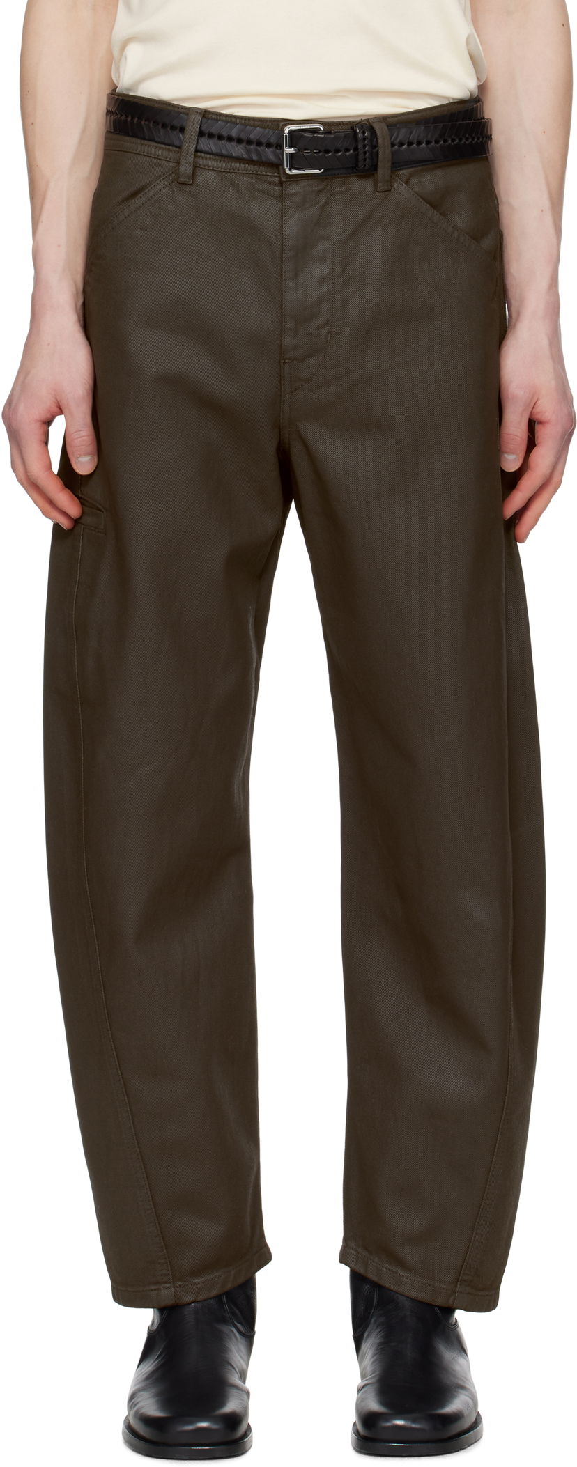 Hlače LEMAIRE Lemaire Twisted Workwear Pants Zelena | PA1102 LD1030
