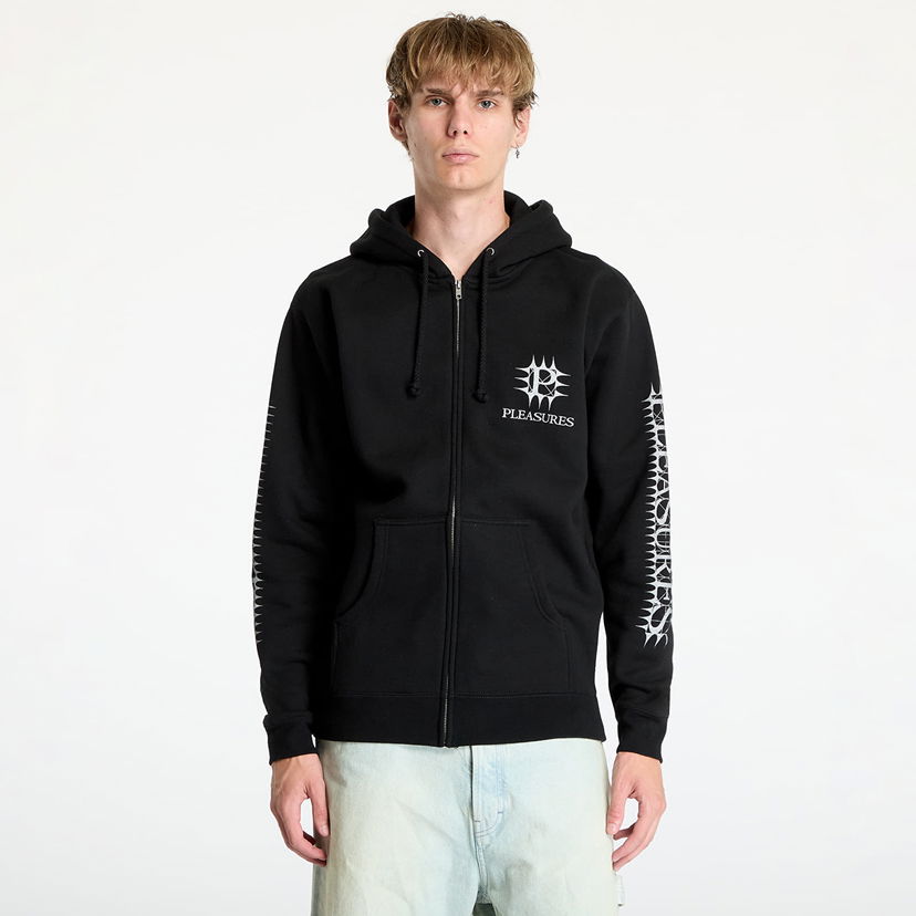 Dukserice Pleasures Spike Zip Hoodie Black Crna | P24F102 BLACK